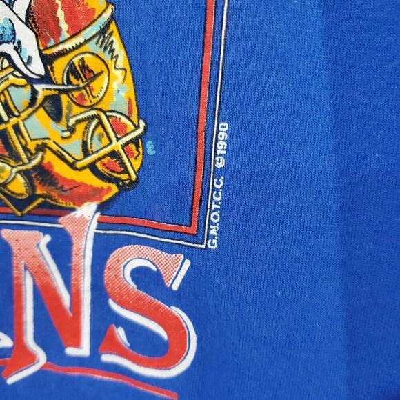 Vintage New Orleans T-Shirt Mens Large Blue Saxophone 90s Mardi Gras Streetwear - Picture 5 of 9